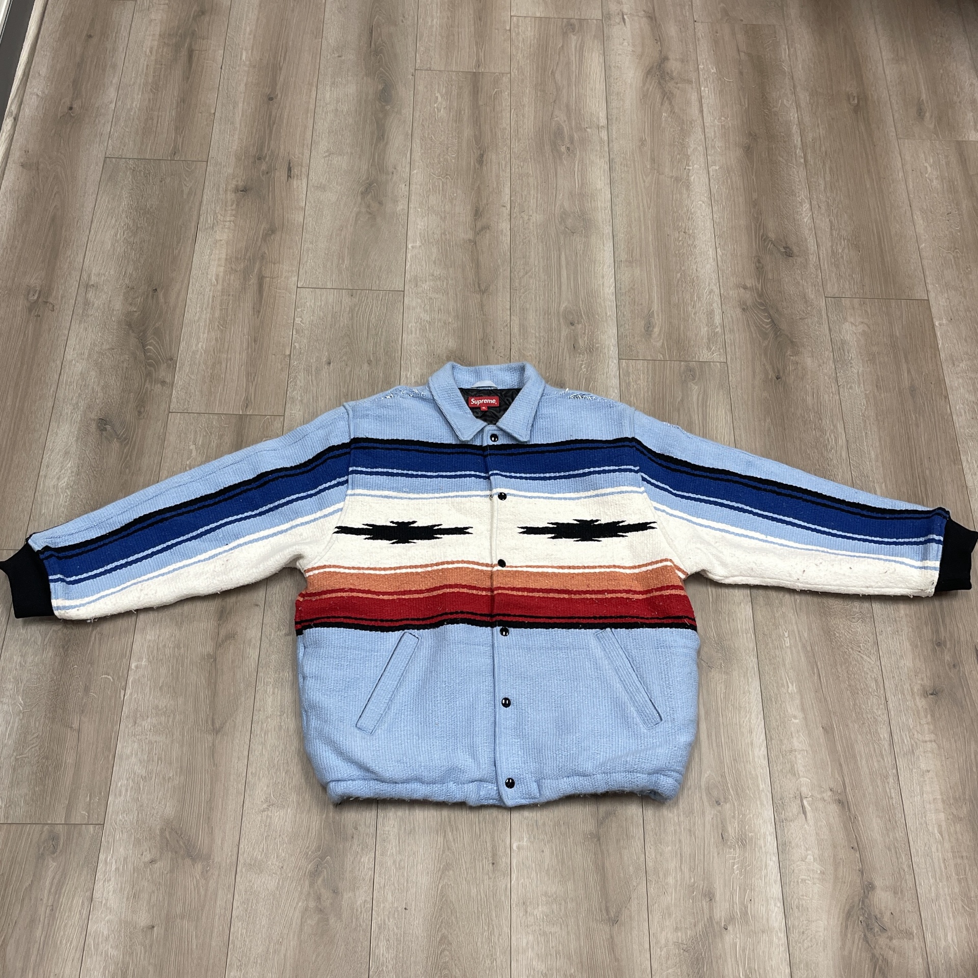 Supreme Tlaxcala Blanket Jacket Light Blue - Pre-Owned 4