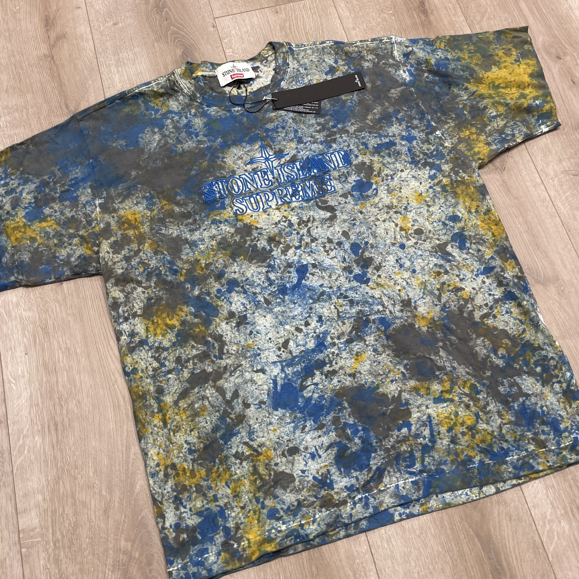 Supreme x Stone Island Embroidered Logo Short-Sleeve Top 'Dark Blue' - New 4