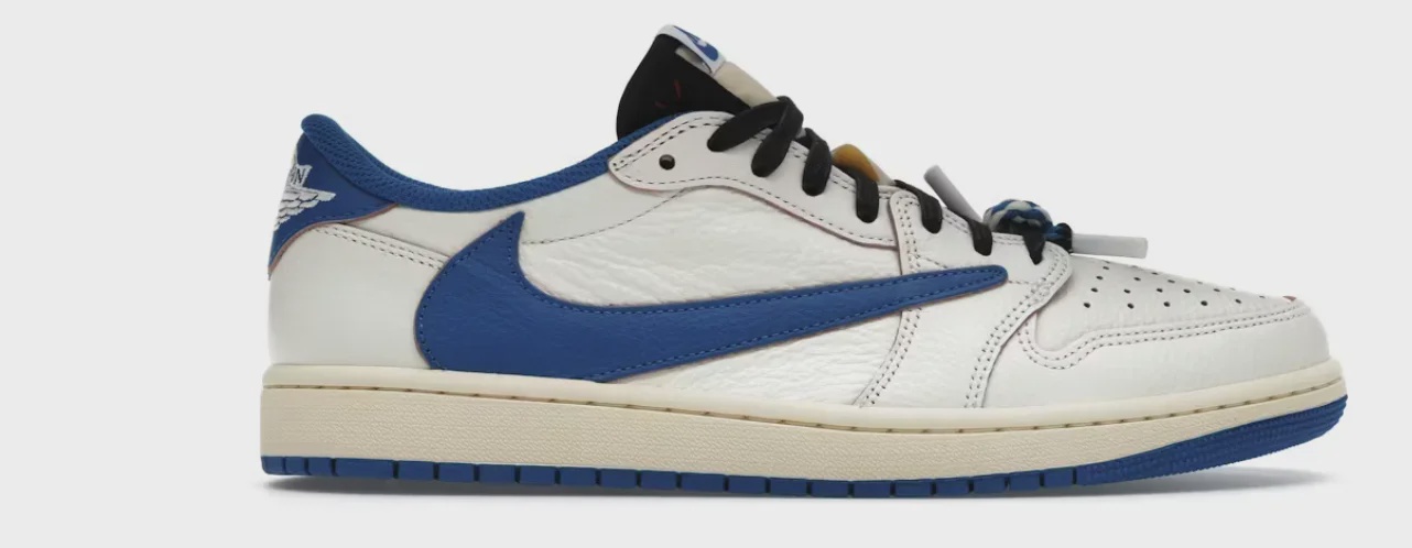 Jordan Jordan 1 Retro Low OG SP Fragment x Travis Scott Sail Military Blue - Size US M 10.5
