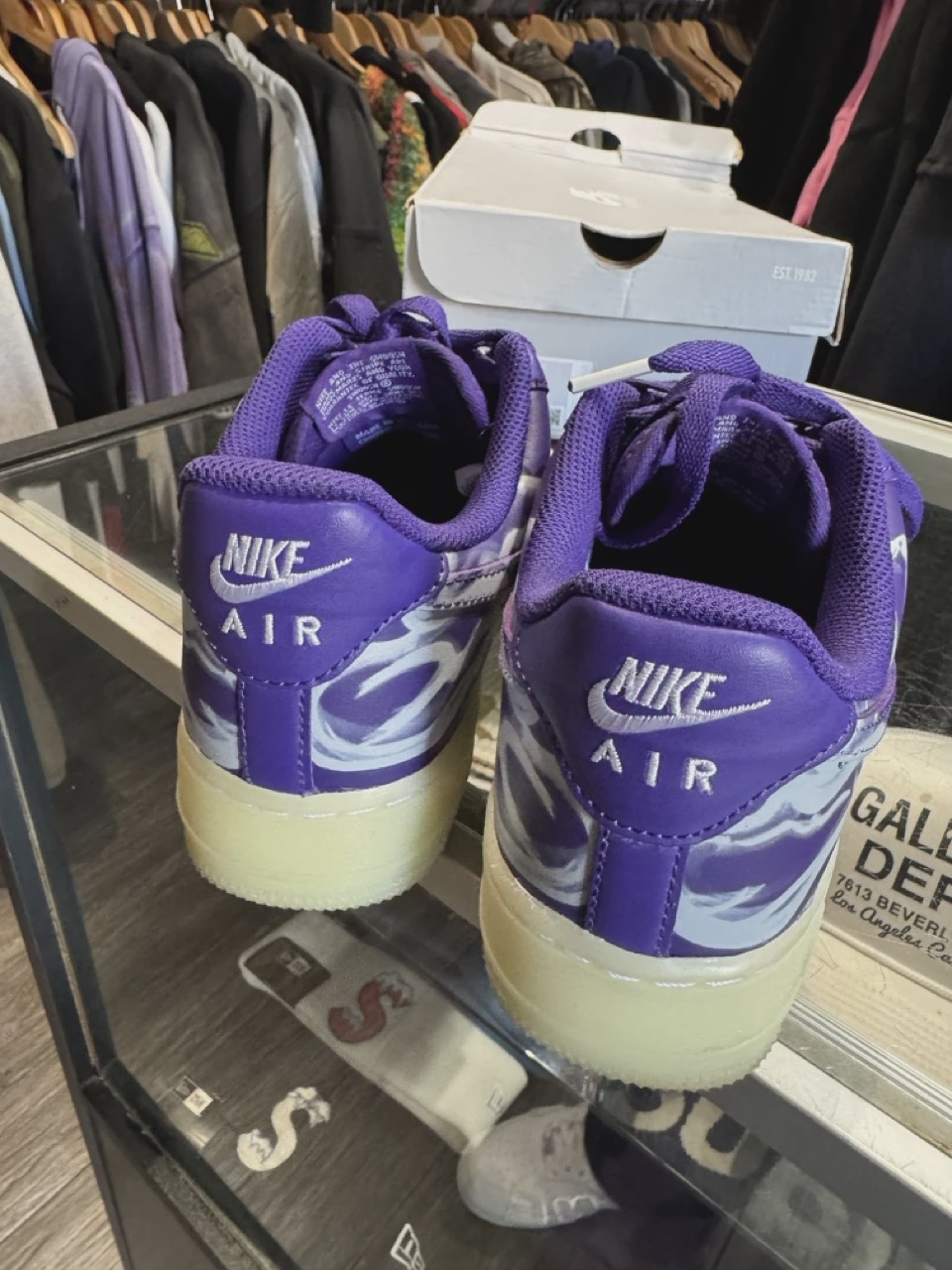 Nike Air Force 1 Low '07 QS Purple Skeleton Halloween (2021) • Pre-Owned [1351] 3