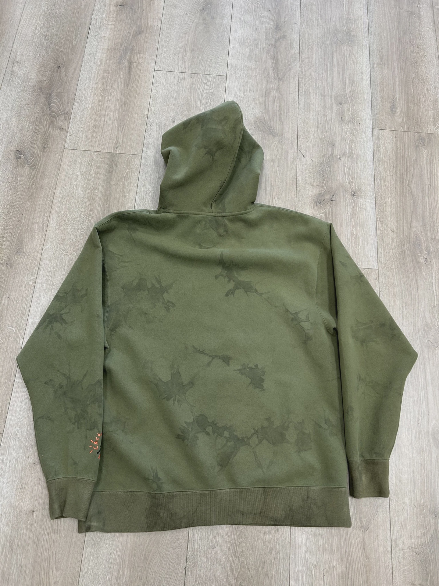 Travis Scott Jordan Washed Suede Hoodie Olive • Pre-Owned [6657] 2