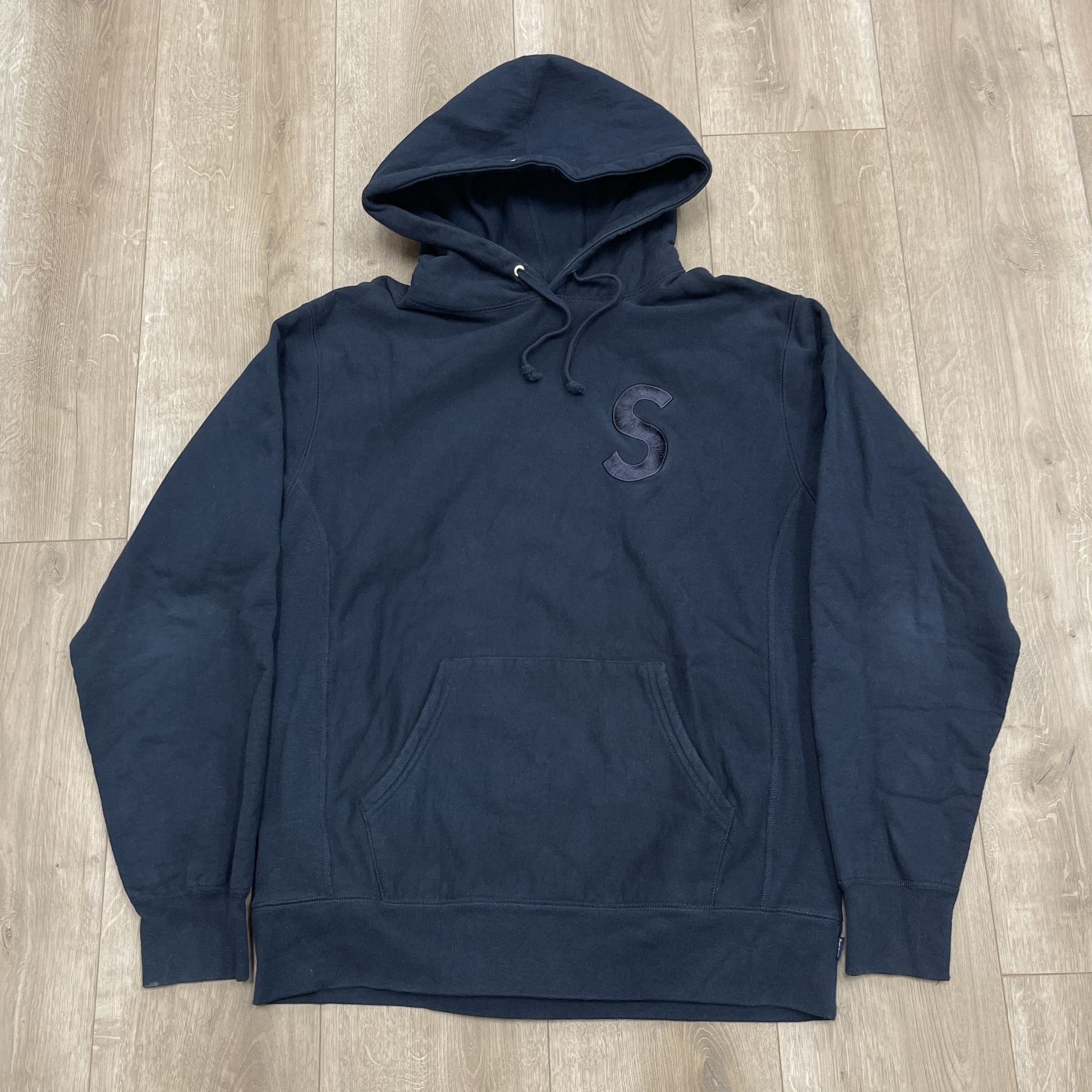 Supreme S Logo Navy Hoodie - Pre-Owned