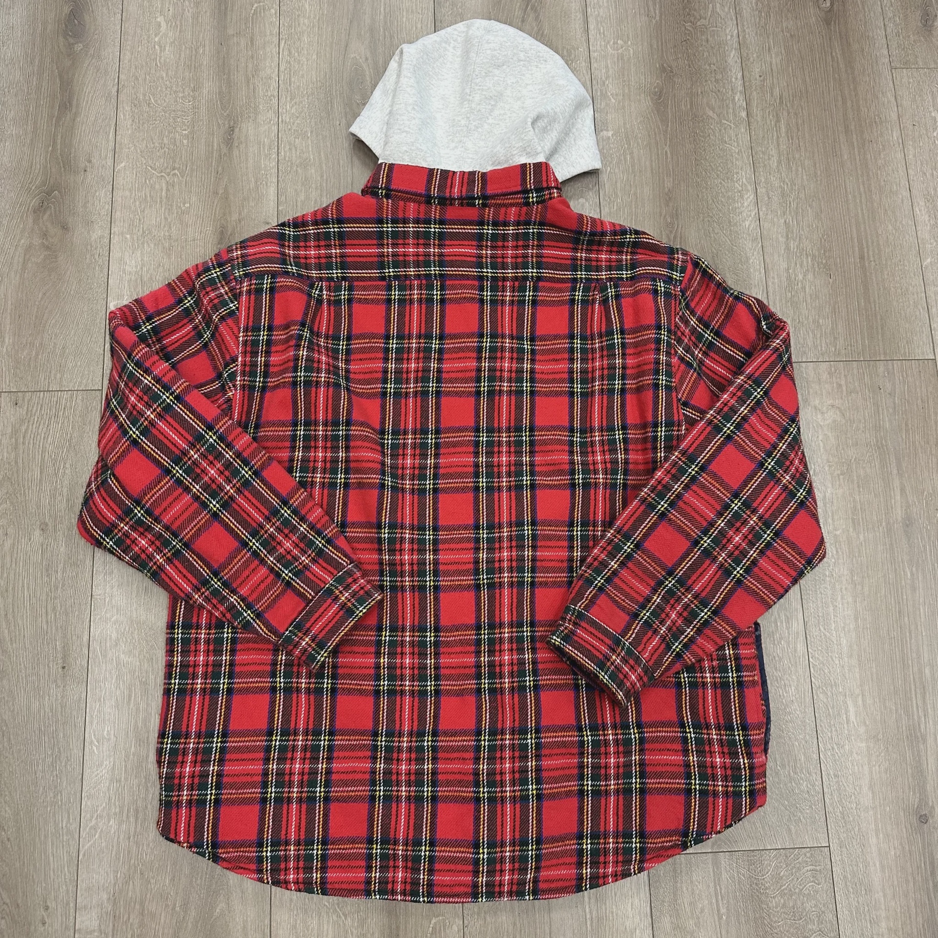 FW23 Supreme Tartan Flannel Hooded Shirt 'Red' • Pre-Owned [5724] - photo 7