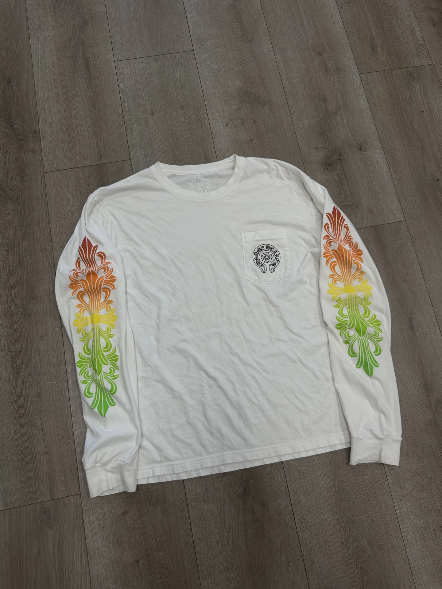 Chrome Hearts Floral Sleeve Gradient L/S T-shirt White • Pre-Owned [3047] - photo 1