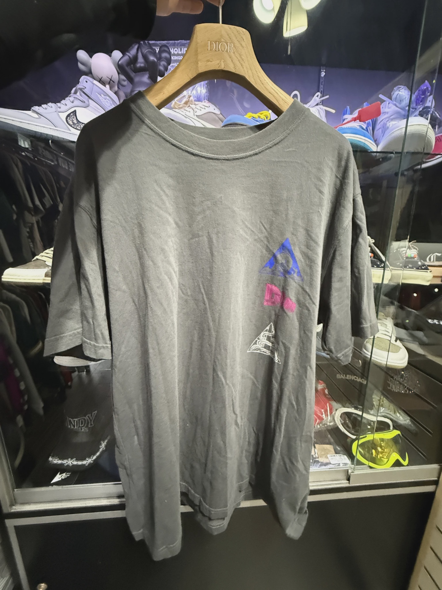 Dior Gray Back Logo Short Slee T-shirt • Pre-Owned [9106]