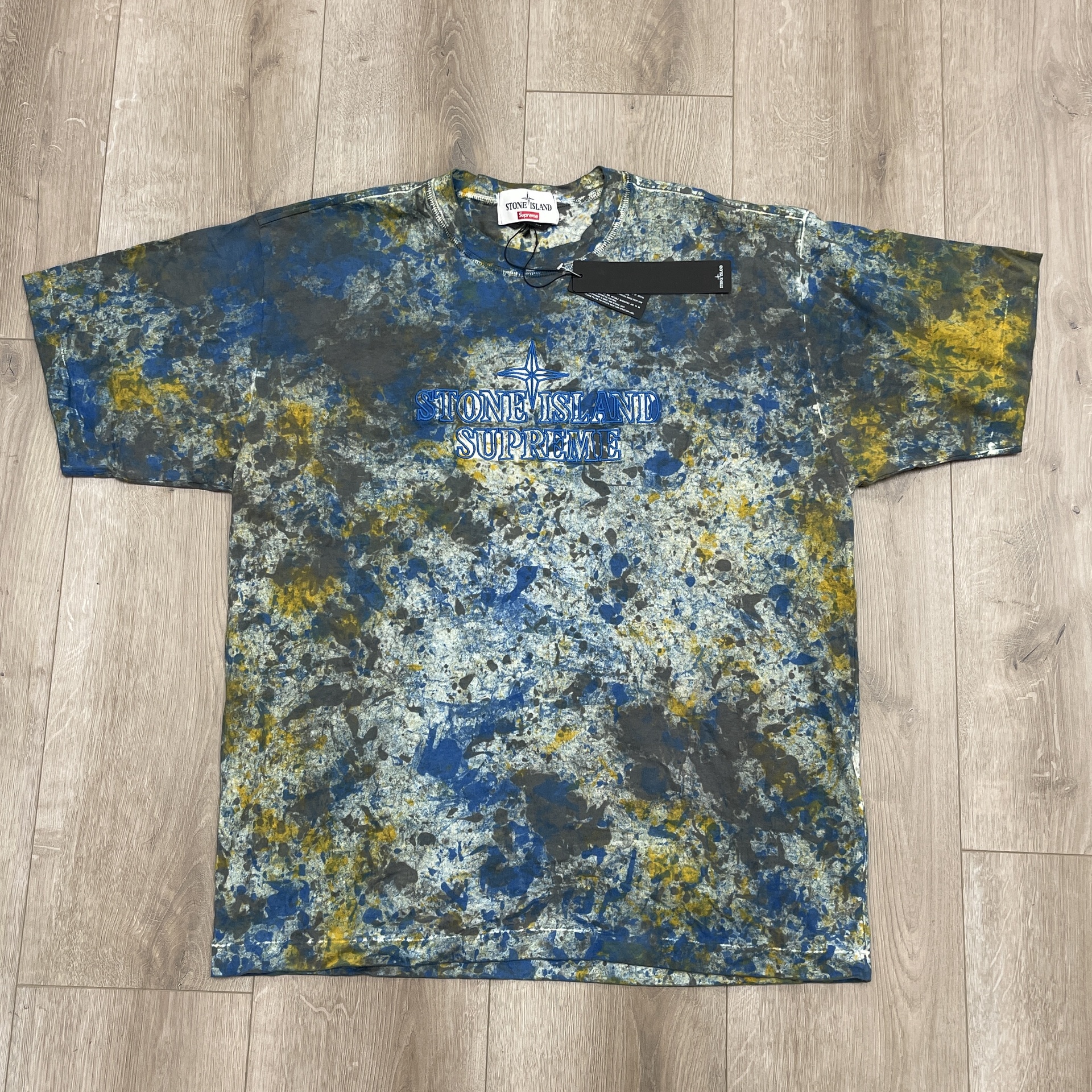 Supreme x Stone Island Embroidered Logo Short-Sleeve Top 'Dark Blue' - New