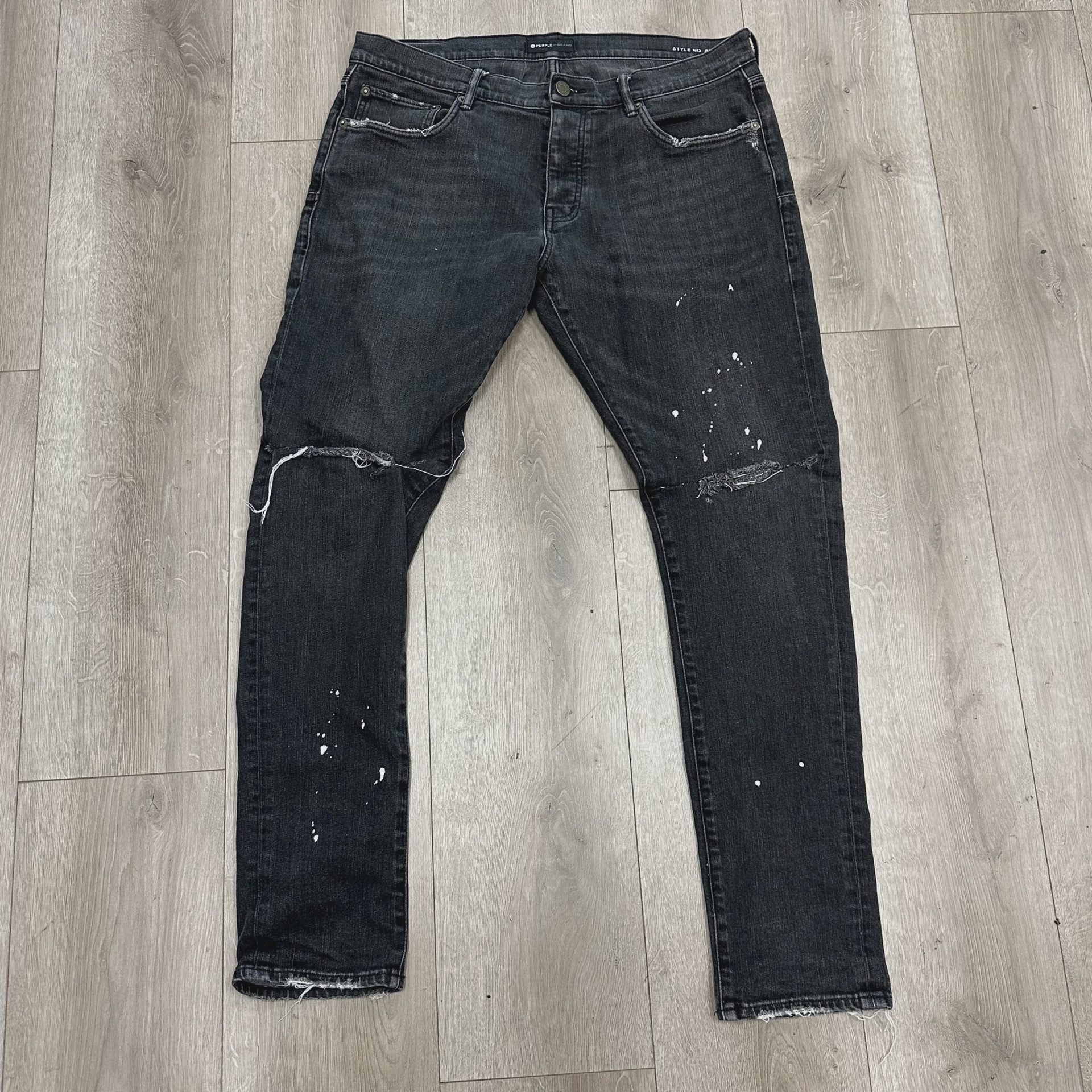 Purple Brand Over Spray Pants Black • Pre-Owned [7940] - photo 4