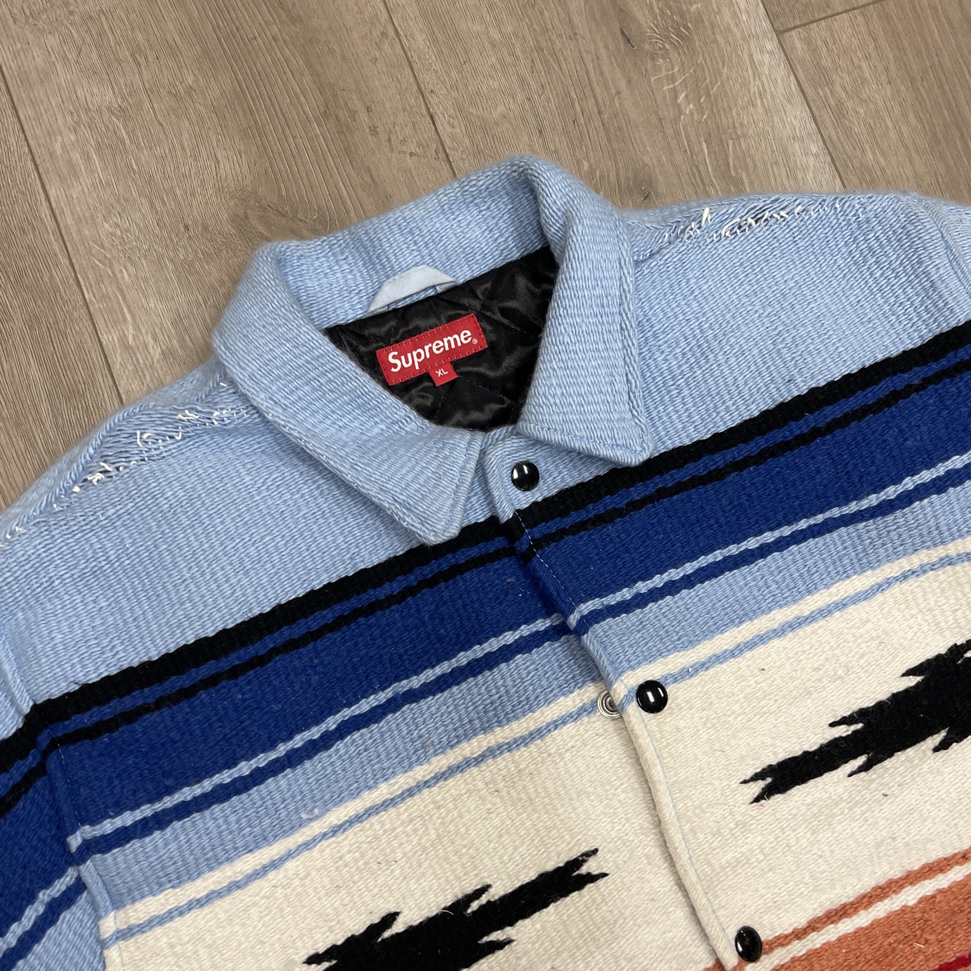 Supreme Tlaxcala Blanket Jacket Light Blue - Pre-Owned 6