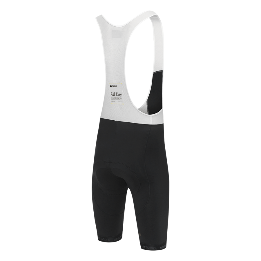 ATQ Mens All Day Bib Short Black/Tonal Reflective Logo