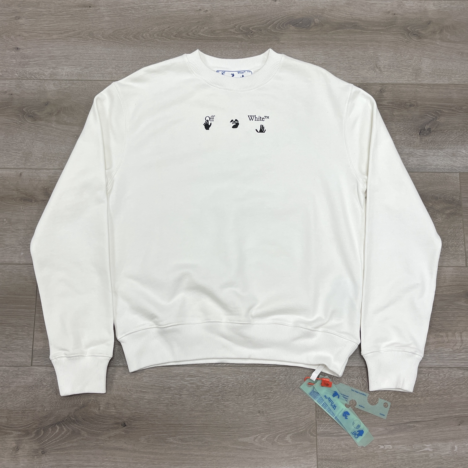Off-White Bolt Arrow Slim Crewneck 'White/Green' - New 2