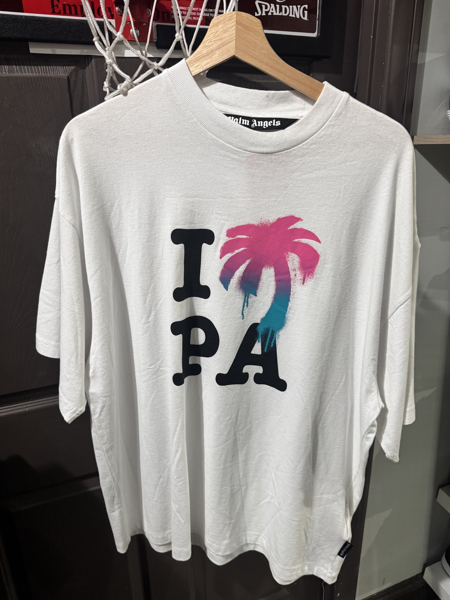 Palm Angels Logo Print T-shirt White Multicolor [1212] - Pre Owned