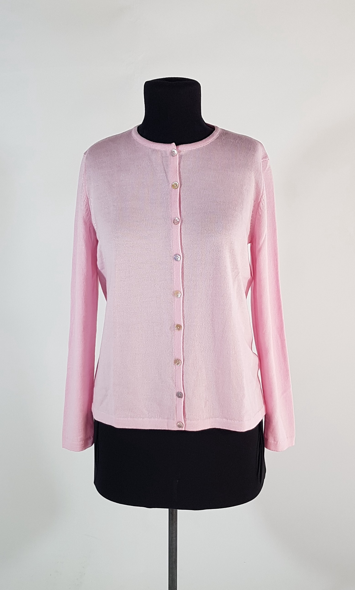 CLASSIC BUTTON CARDIGAN - CHERRY BLOSSOM