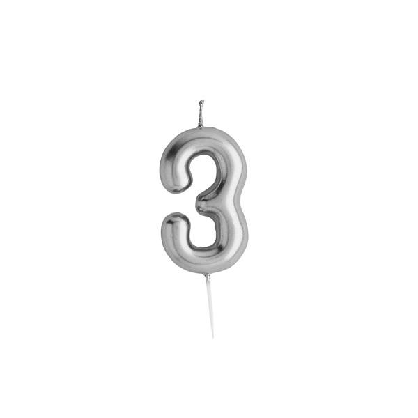 Hootyballoo - Silver Number Candle