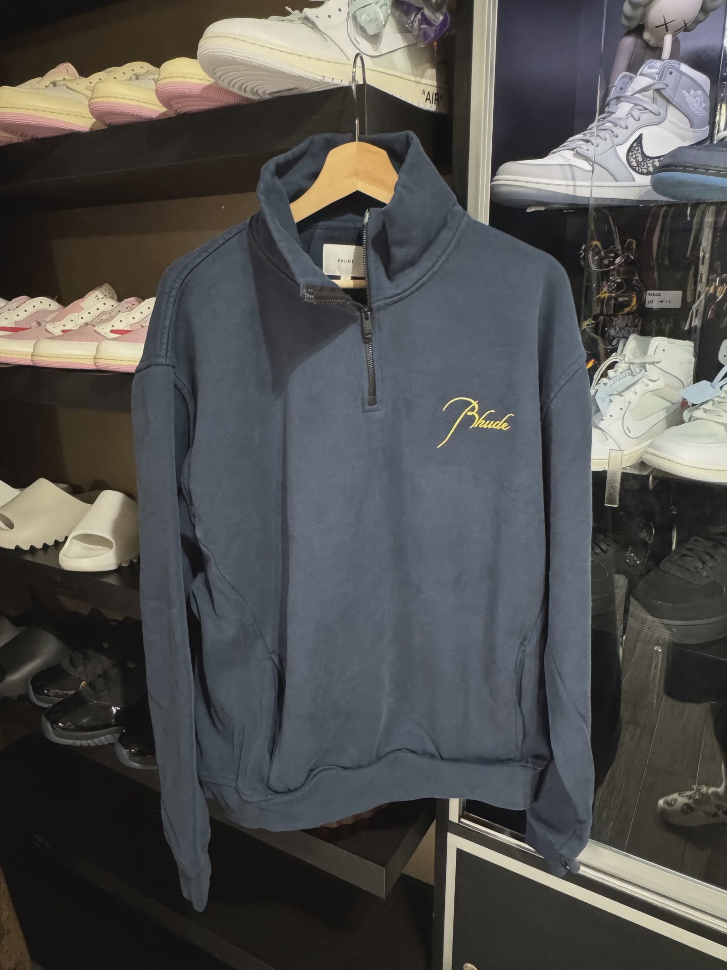 Rhude Rhude 1/4 Zip Blue Sweater L - Size L