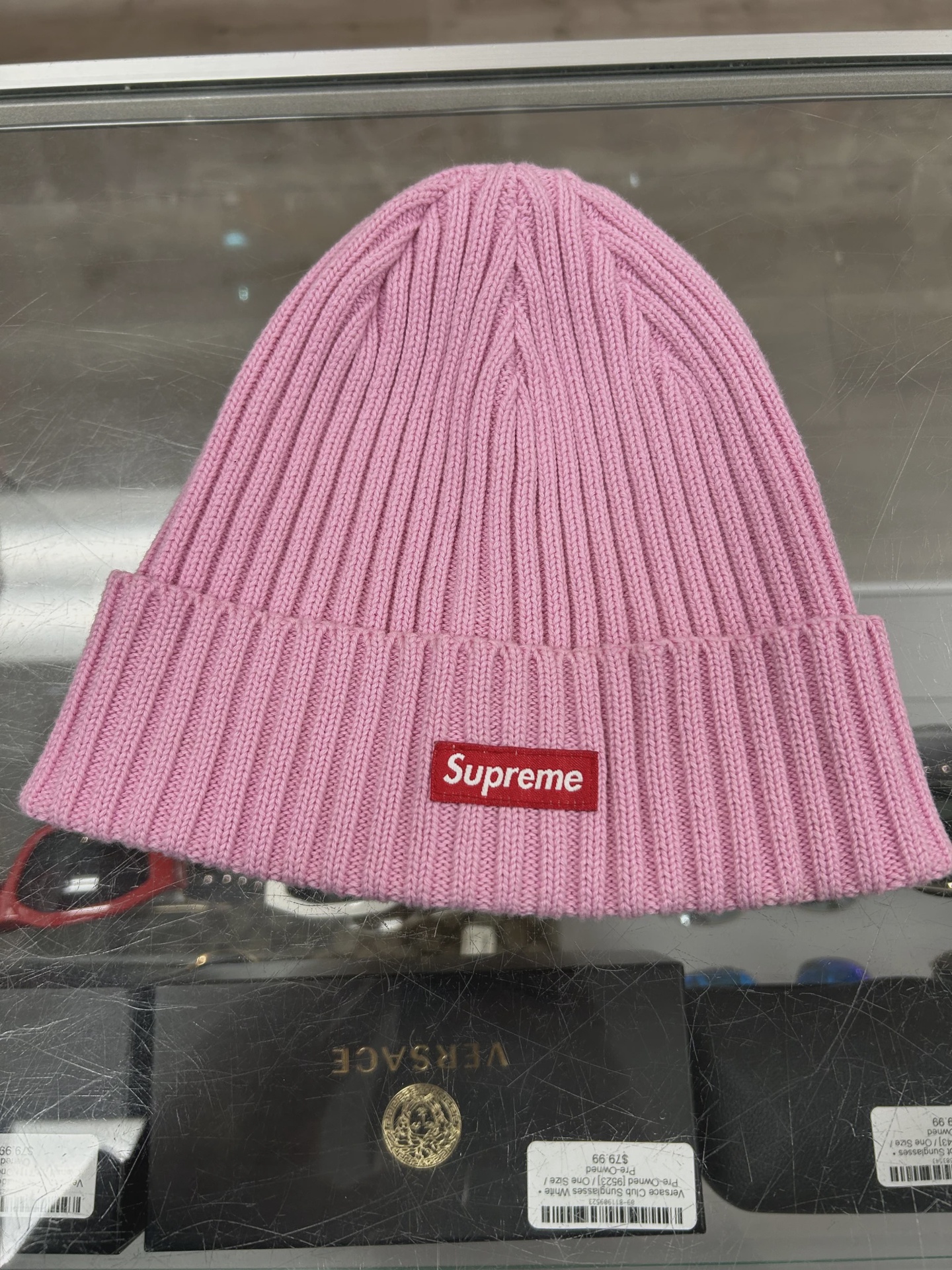 Supreme Pink Box Logo Beanie • Pre-Owned [4258]