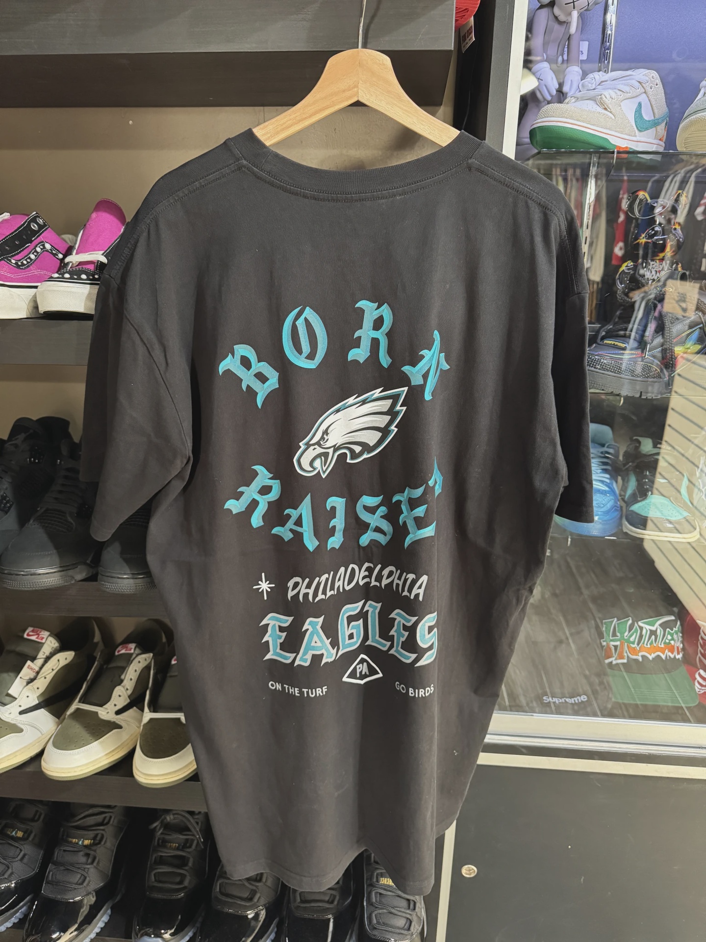 Born  x Raised Eagles Center Logo Black Tee Shirt size 2XL • Brand New [0293] - photo 2