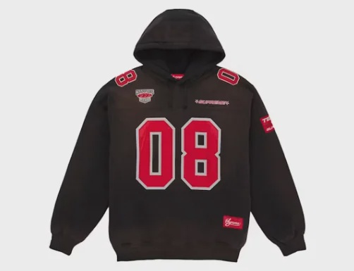 Supreme Supreme Football Jersey Hooded Sweatshirt Black - Size XXL