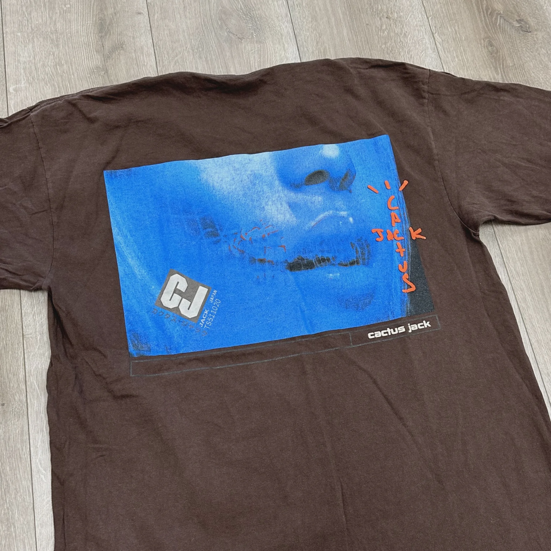 FW20 Travis Scott CJ Digital Girl T-shirt Pepper Brown • Pre-Owned [3388] - photo 4
