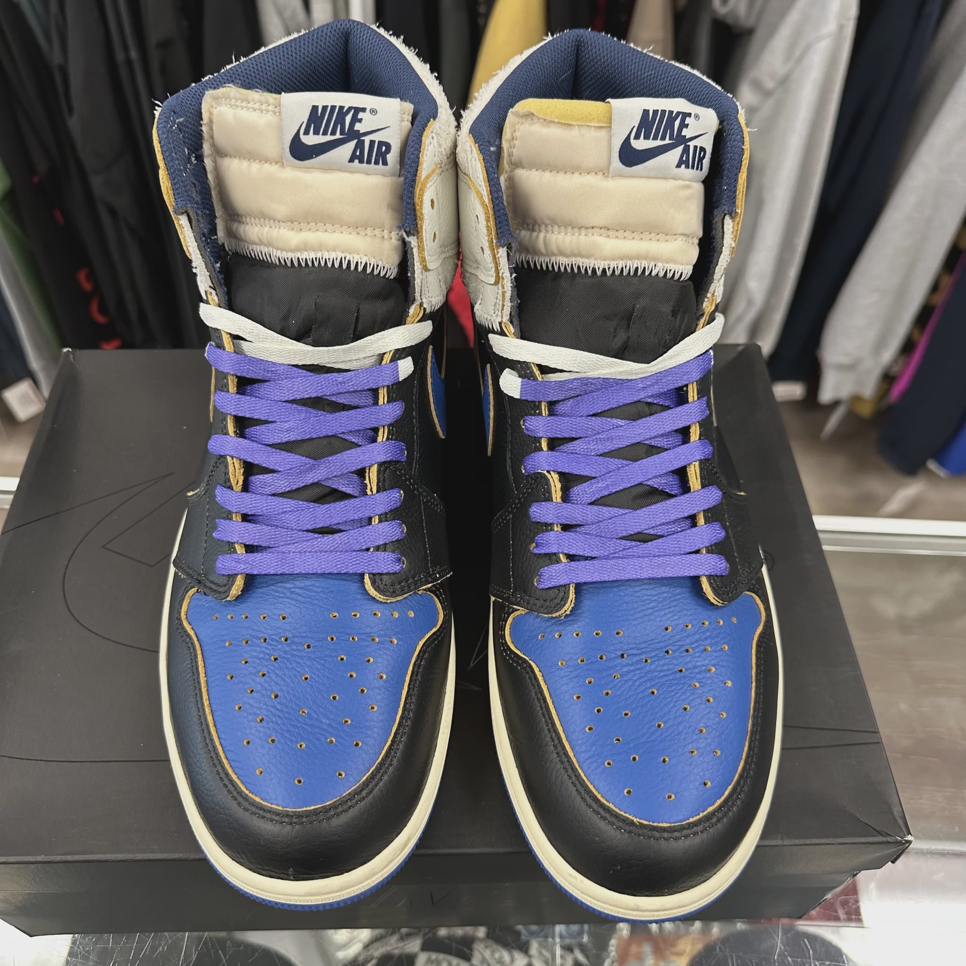 Air Jordan 1 Retro High Original SP Fragment  x Union LA Sport Royal Blue • Pre-Owned [2694] - photo 4
