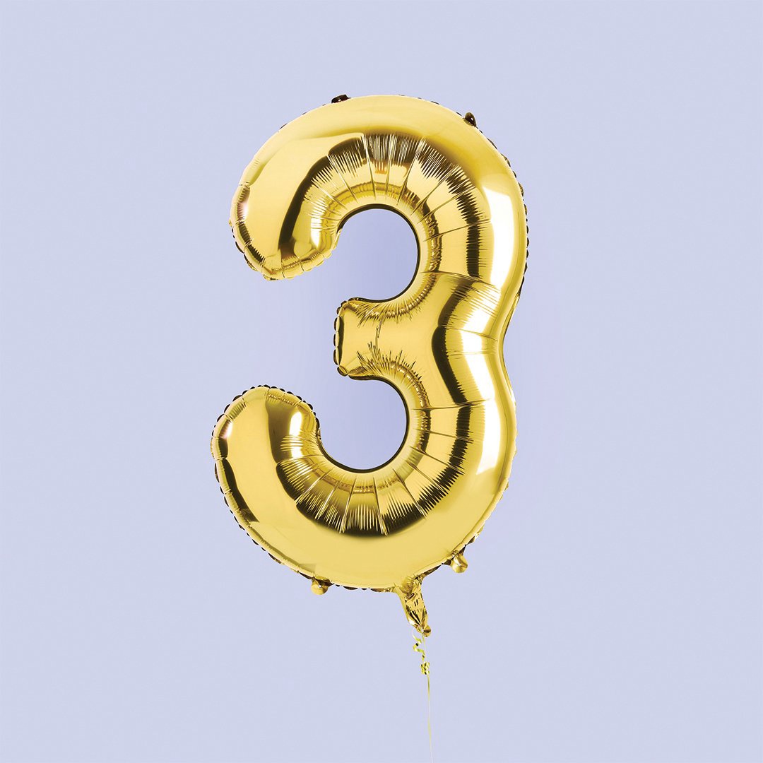 Hootyballoo - Gold Number Foil 34" Balloon