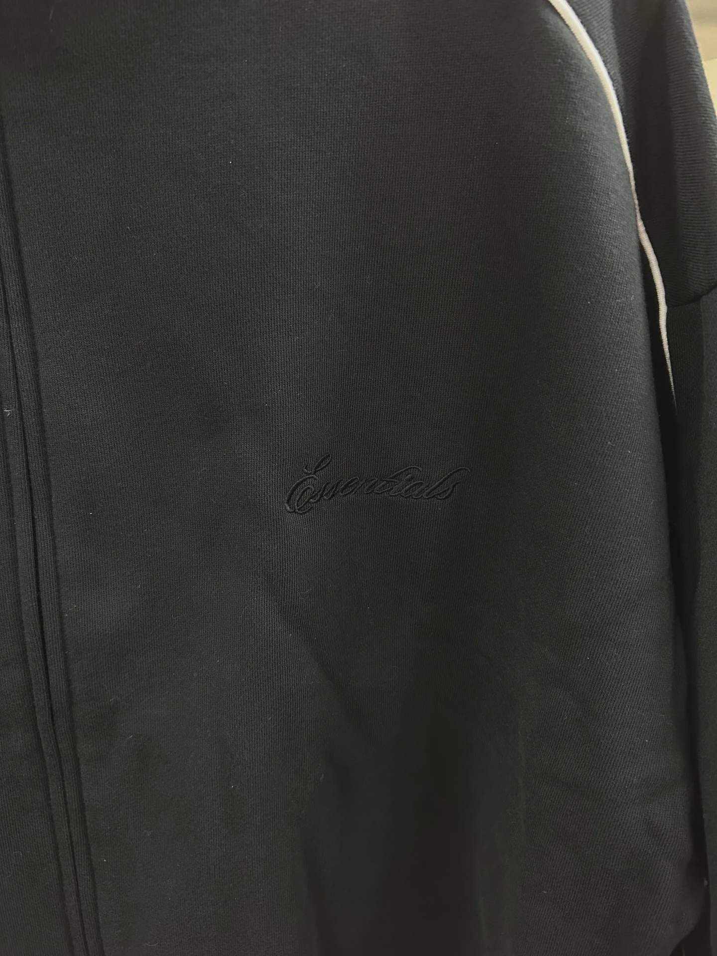 Fear of God Essentials Modern Piping Track Jacket Jet Black/Cloud White • Brand New [2931] - photo 3