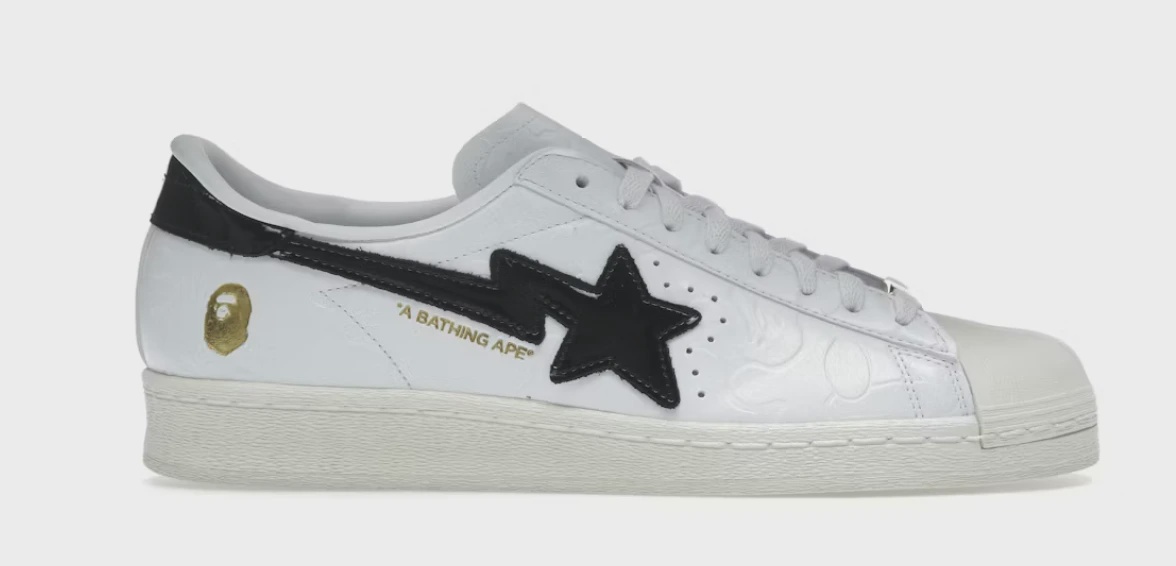 adidas Superstar Vintage Bape White Black • Brand New [7665]
