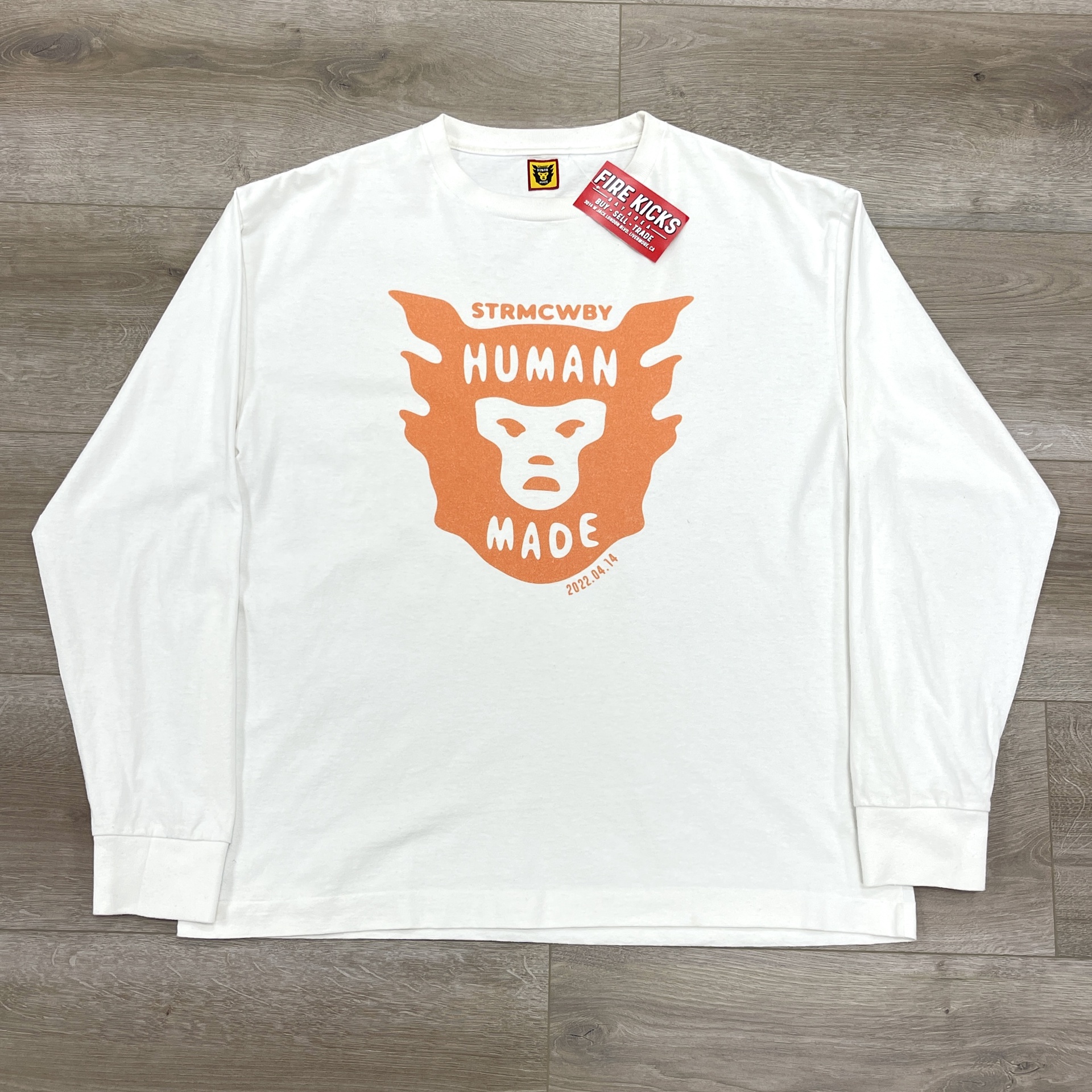 Human Made Orange White Long Sleeve White