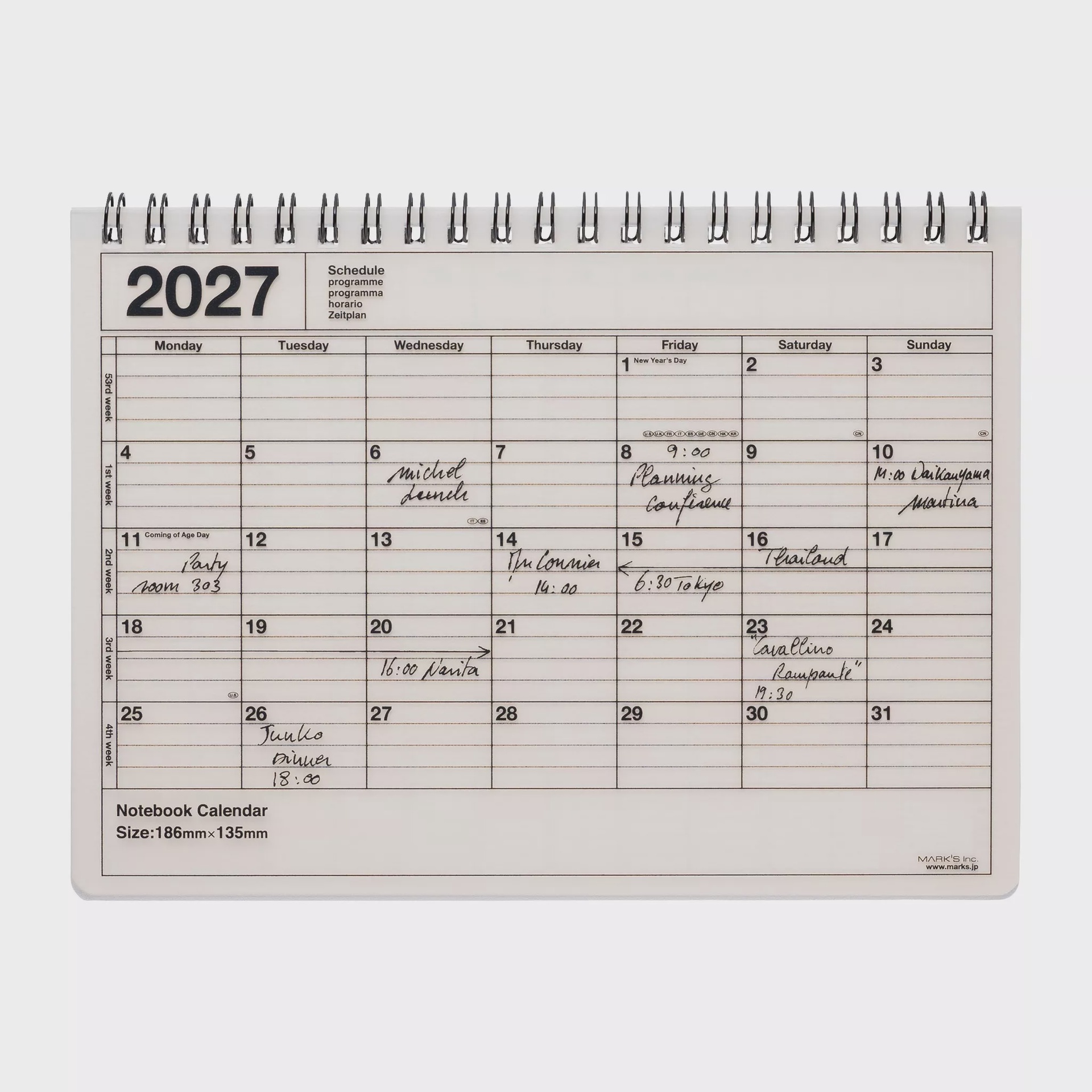 Marks Inc - 2027 Notebook Calendar Small