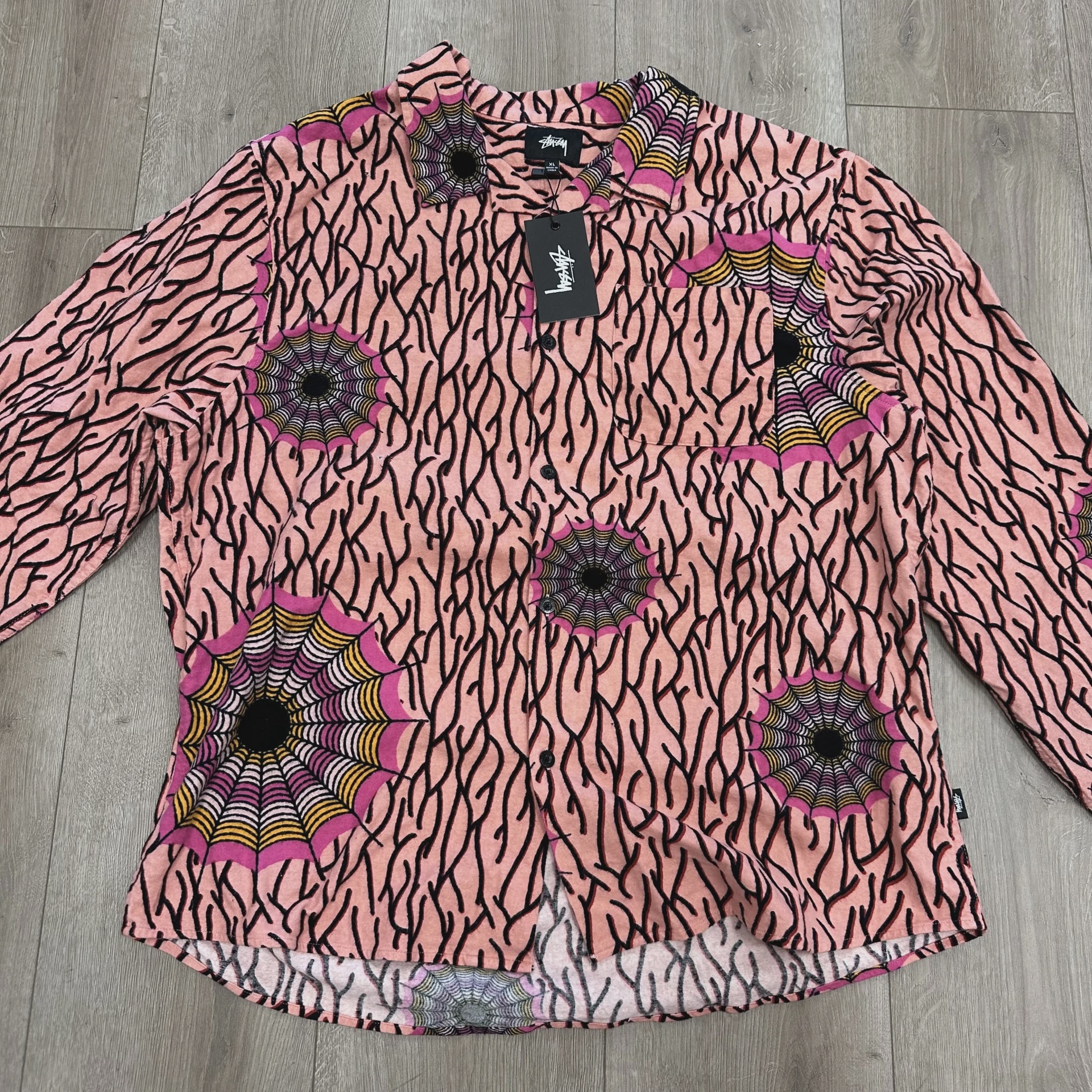 Stüssy Spider Web Flannel LS Shirt • Brand New [3194] 4