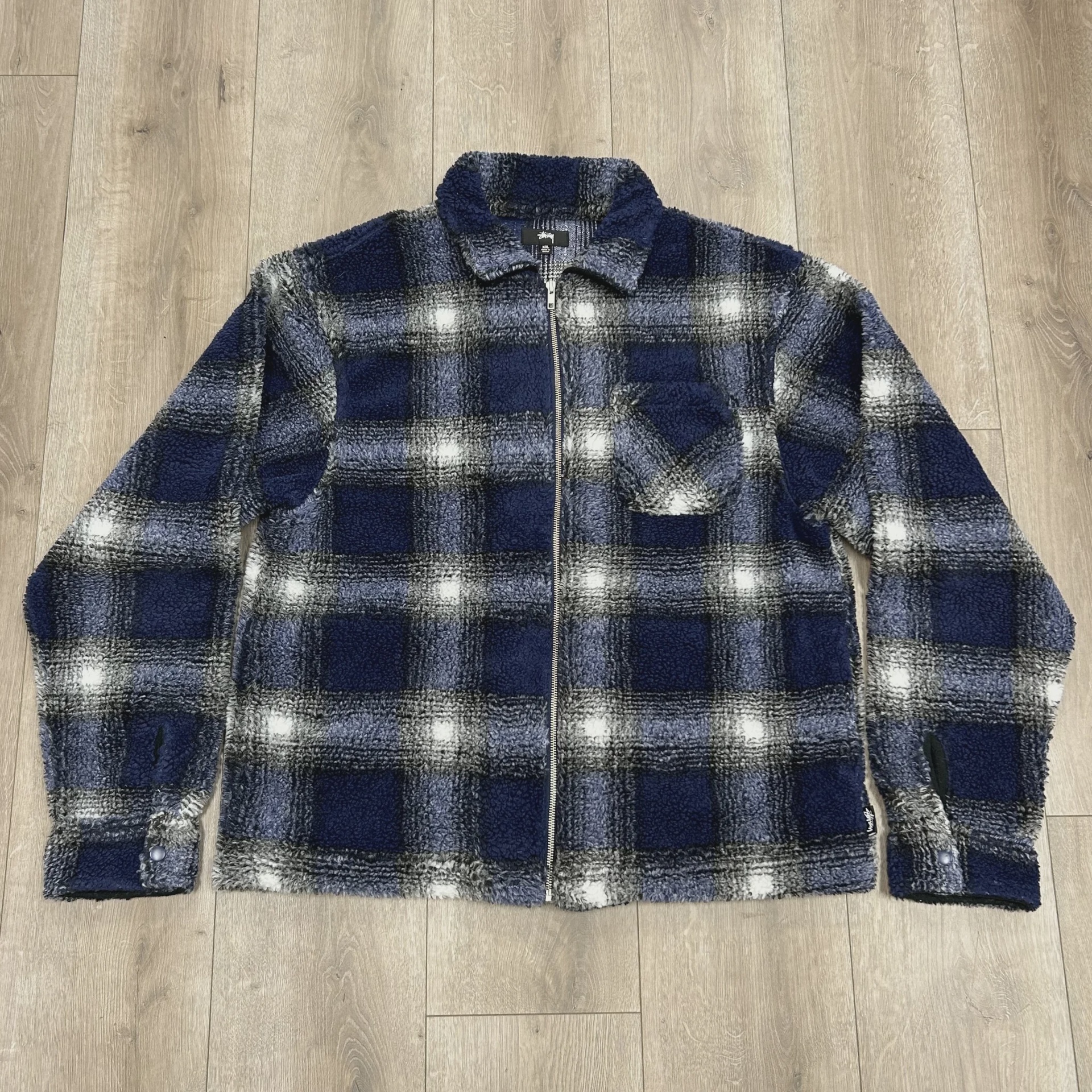 Stüssy Shadow Plaid Sherpa Zip Shirt • Pre-Owned [9703] - photo 1