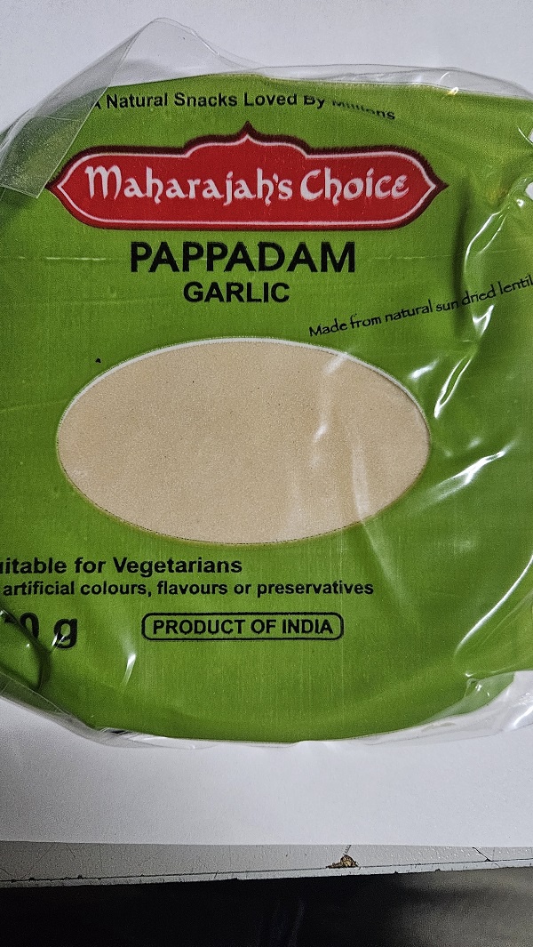 Maharajah's Garlic Papadam 200g