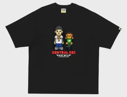 BAPE BAPE x Spotify x Central Cee Bax Milo Relaxed Fit Tee Black - Size M