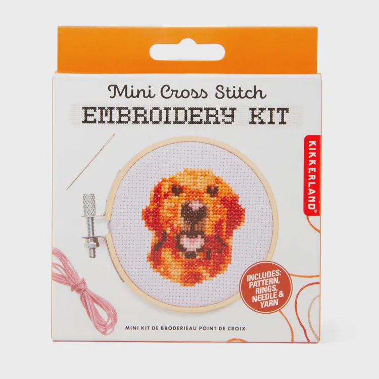 Kikkerland Mini Cross Stitch Embroidery Kit