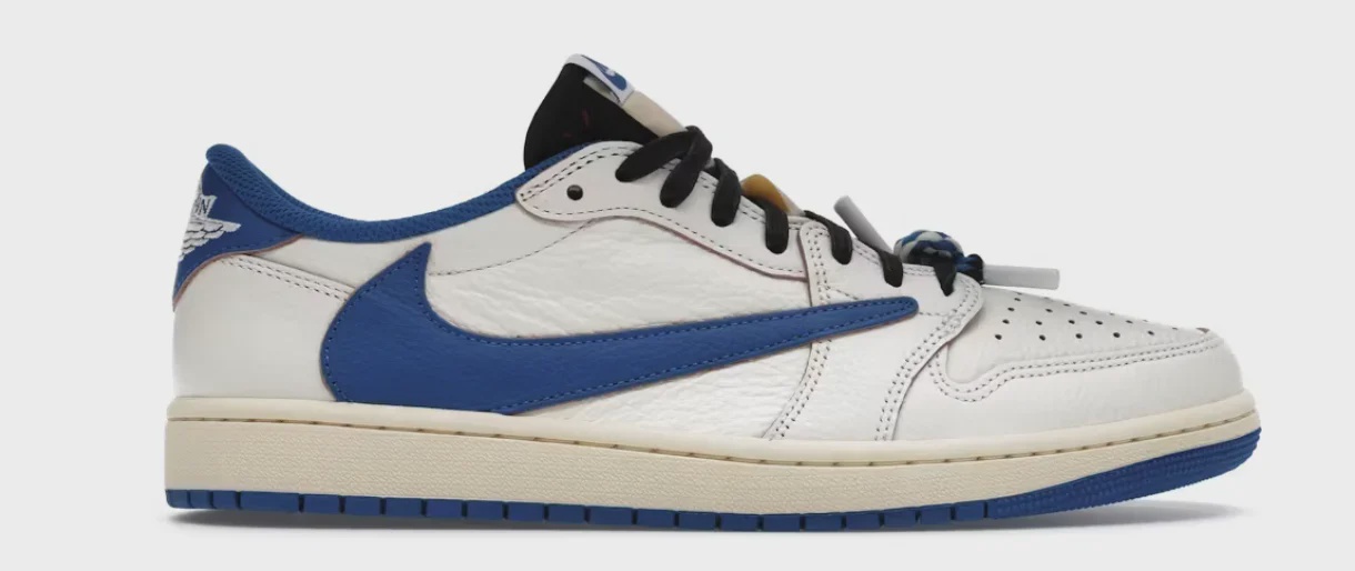 Jordan Jordan 1 Retro Low OG SP Fragment x Travis Scott Sail Military Blue - Size US M 12