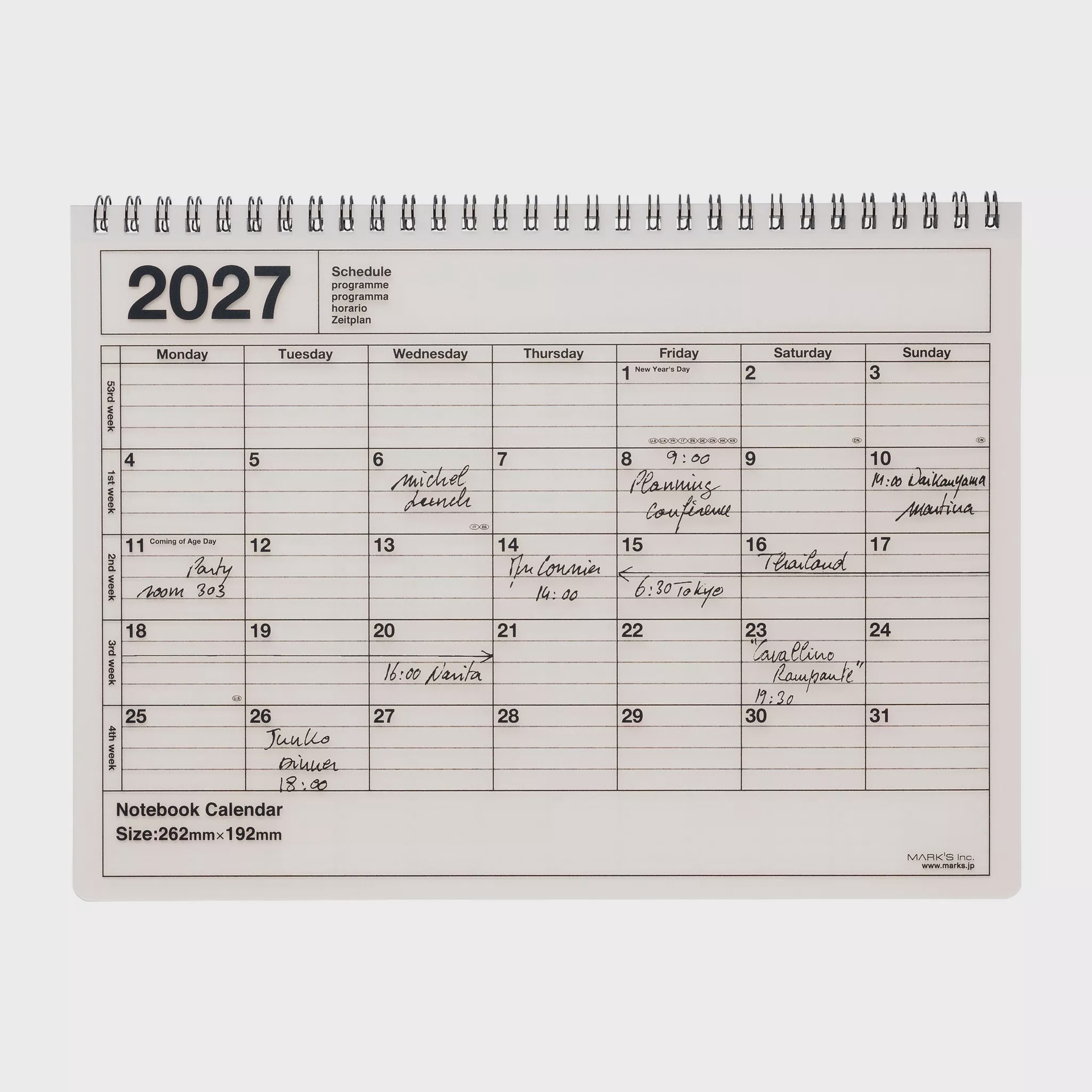 Marks Inc - 2027 Notebook Calendar Medium
