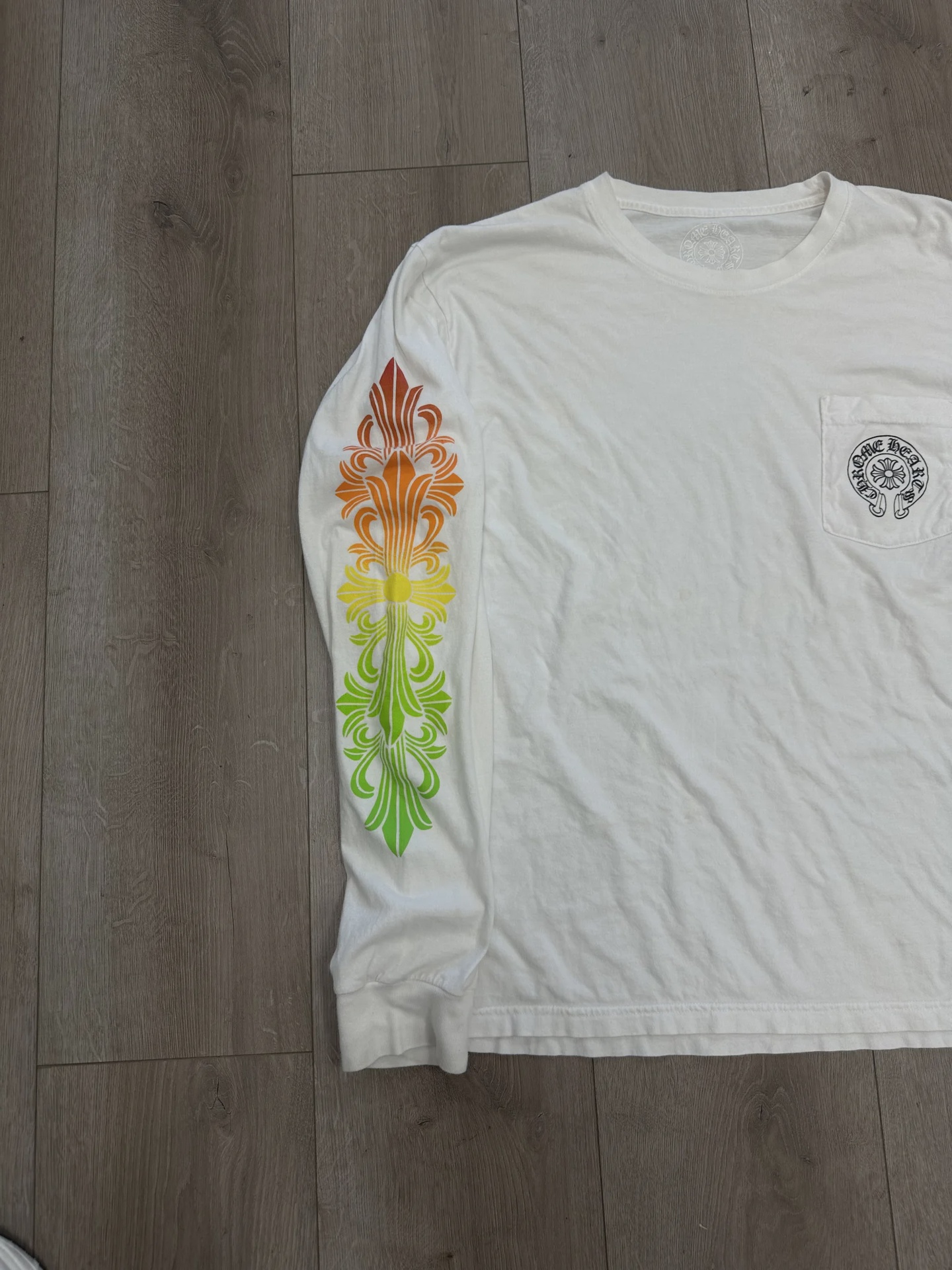 Chrome Hearts Floral Sleeve Gradient L/S T-shirt White • Pre-Owned [3047] - photo 3