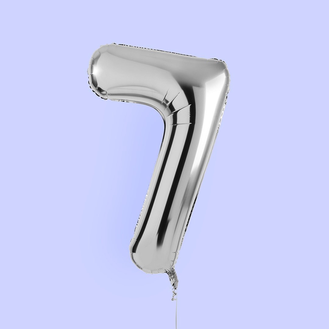 Hootyballoo - Silver Number Foil 34" Balloon