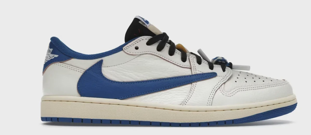 Jordan Jordan 1 Retro Low OG SP Fragment x Travis Scott Sail Military Blue - Size US M 10.5