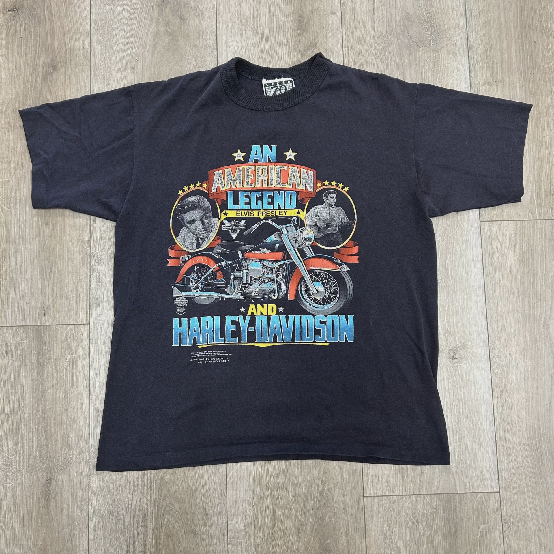 Vintage Vintage 1987 Harley Davidson Elvis Presley Tee - Size M