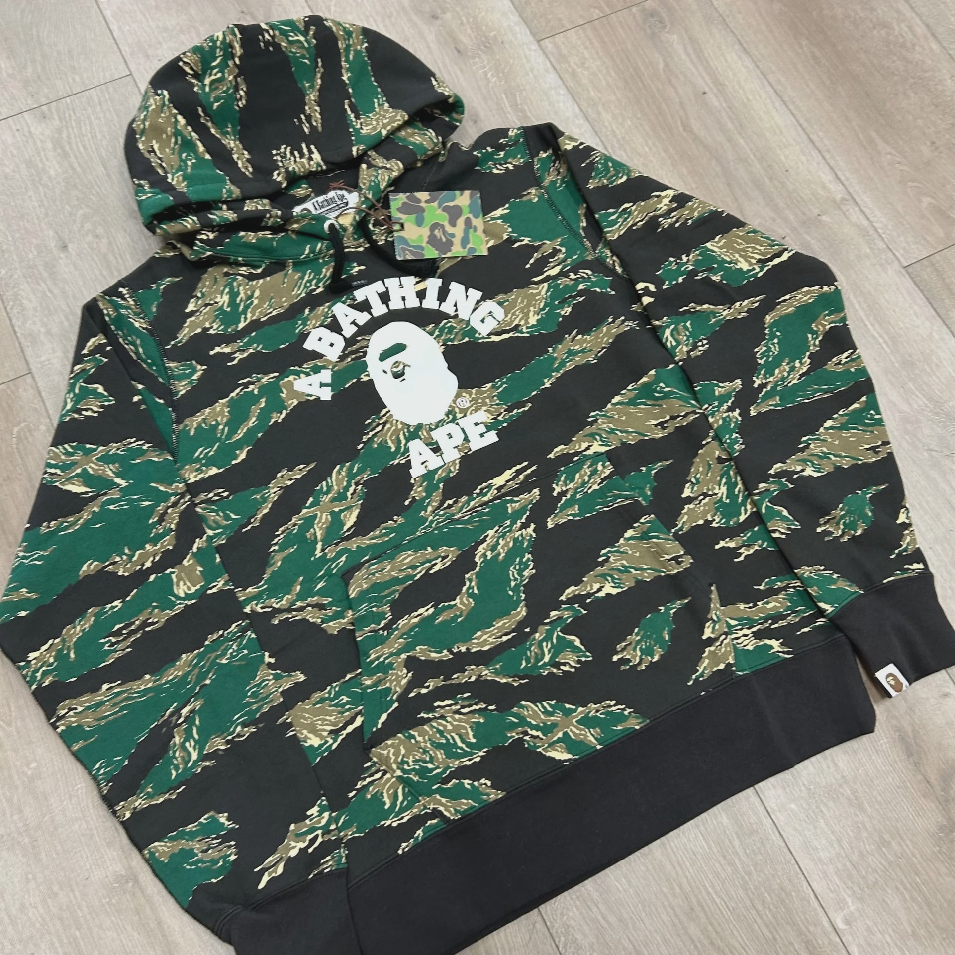 BAPE Tiger Camo College Pullover Hoodie 'Green' • Brand New [0460] - photo 6