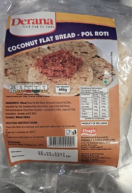 Derana Coconut Flat Bread - Pol Roti 460gm (Only on Shop Visits)