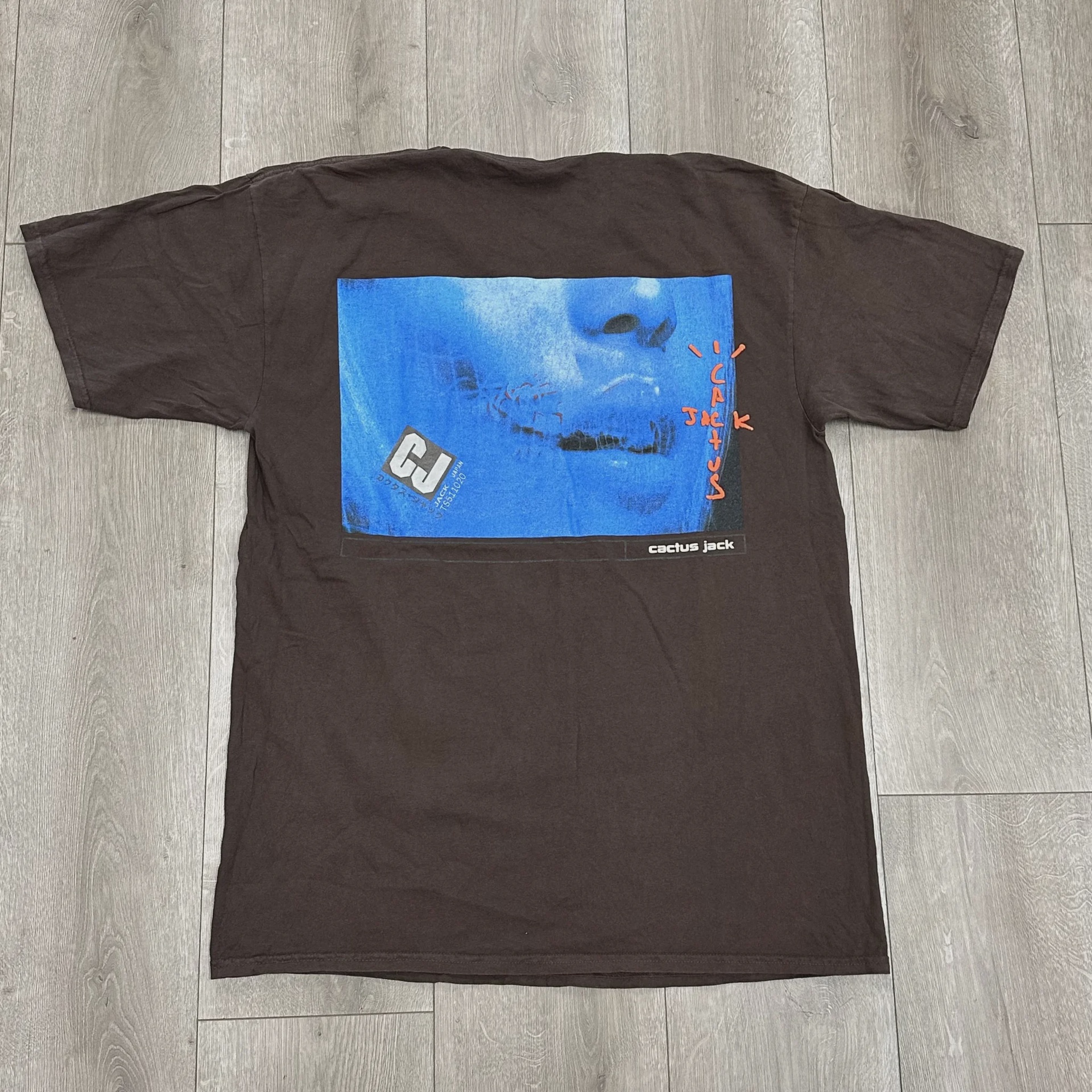 FW20 Travis Scott CJ Digital Girl T-shirt Pepper Brown • Pre-Owned [3388] - photo 3