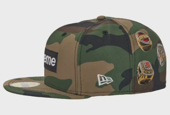 Supreme Rings Box Logo New Era 59Fifty Fitted Hat Woodland Camo • Brand New [4346] - photo 2