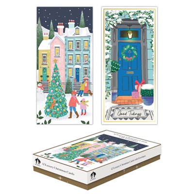 Festive Wonderland 12 Slim Christmas Cards (D)