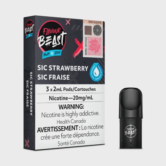 SIC STRAWBERRY ICED FLAVOUR BEAST POD PACK 3PK
