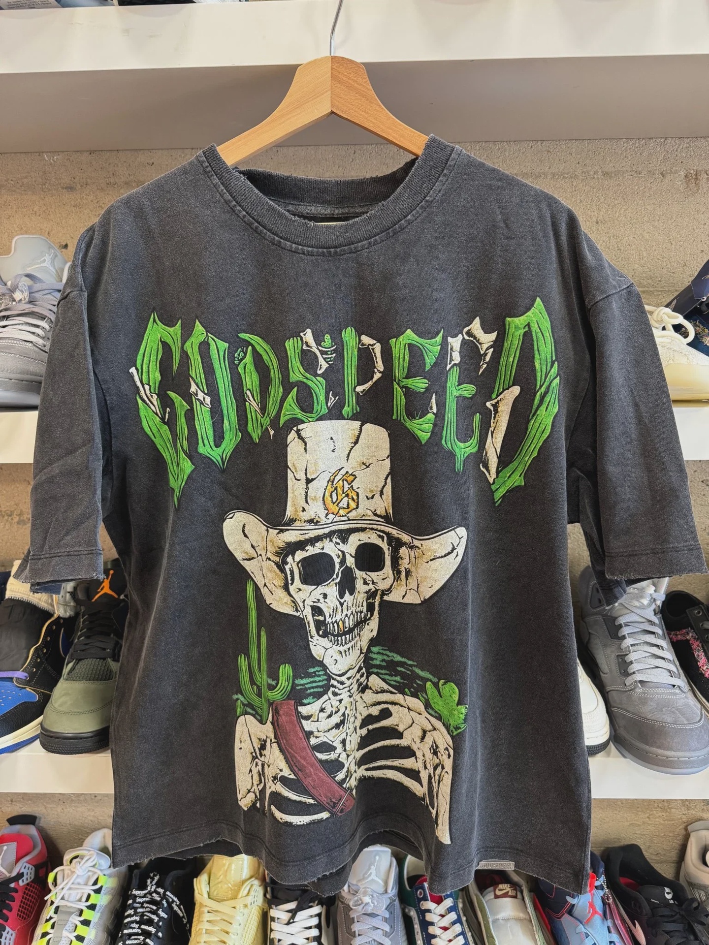 godspeed Godspeed Skeleton Cowboy Hat Tee - Size M