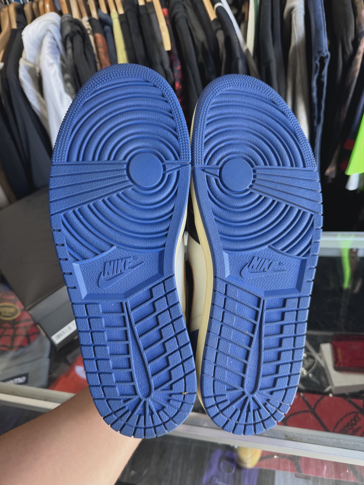 Air Jordan 1 Retro High Original SP Fragment  x Union LA Varsity Red Sport Royal Blue • Pre-Owned [1025] - photo 4