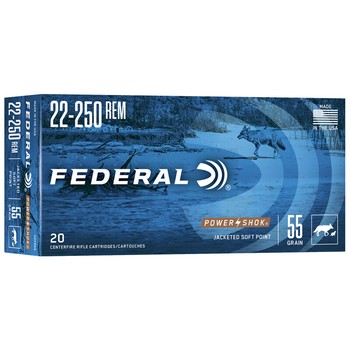 Federal Power Shok Soft Point .22-250 Rem 55gr