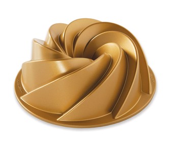 NORDIC WARE 6 CUP HERITAGE BUNDT PAN - GOLD