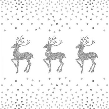 DEER AND DOTS SILVER NAPKINS